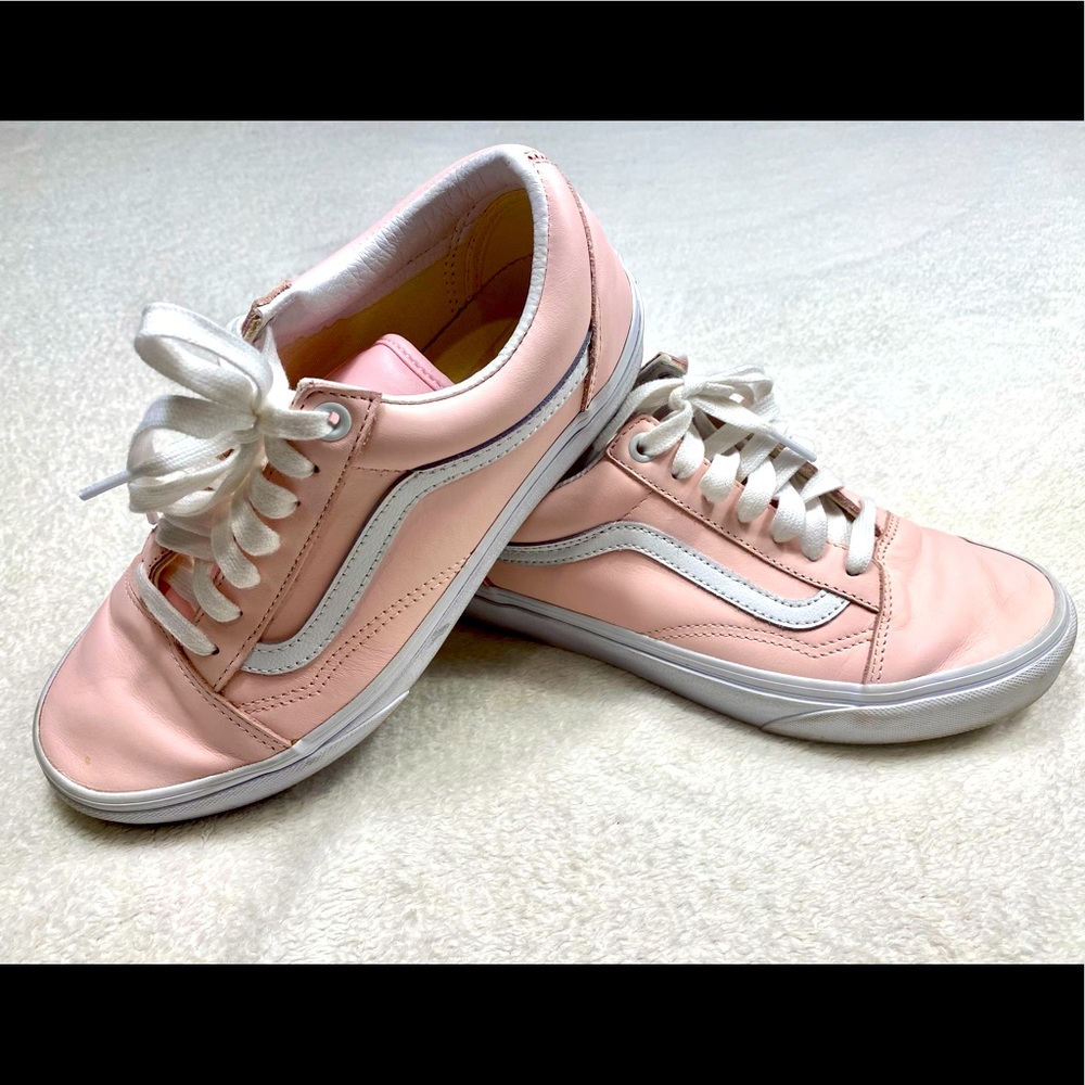 Vans pink leather trainers
